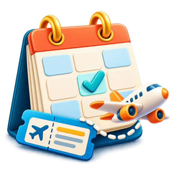 Calendário com avião e passagem
